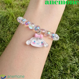 Anemone Kuromi สร้อยข้อมือคู่รัก เมโลดี้แก้ว สีแคนดี้ ปรับได้ เป็นที่นิยม ชุบไฟฟ้า แฟนสาว