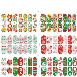 Christmas Luminous Nail Art Stickers 3D Design Manicure Tips Decals Wraps Decoration DIY Clearance sale