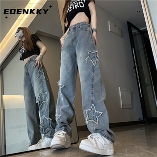 EOENKKY กางเกงขายาว กางเกงยีสน์ผู้หญิง ทรงหลวม ๆ ตรง Retro Hip Hop Pants 2023 NEW Style  ทันสมัย ins ทันสมัย Chic A27L0E3 36Z230909