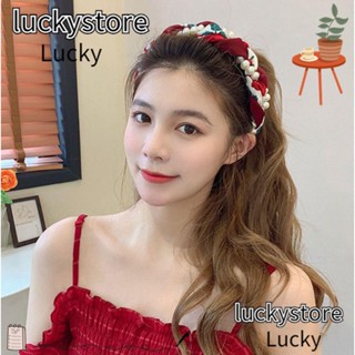 Lucky ที่คาดผมถัก ประดับไข่มุก หลากสีสัน แฟชั่น สําหรับงานแต่งงาน