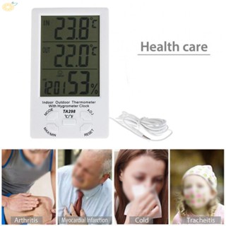 【VARSTR】Thermometer Hygrometer Large Screen Meter Humidity Outdoor Thermometers