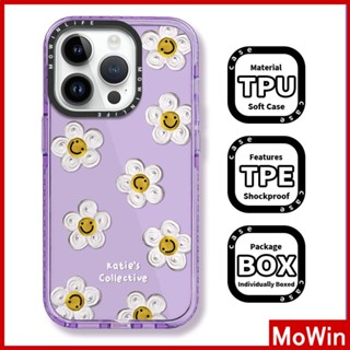 Mowin - เข้ากันได้สำหรับ เคสไอโฟน เคสไอโฟน11 เคส iphone 11 เคสไอโฟนเคสนิ่มเคสใสหนากันกระแทกป้องกันกล้องสีม่วงกรอบสีชมพูลายดอกไม้สีขาวเรียบง่ายเข้ากันได้กับ iPhone 13 Pro Max 12 Pro Max 11 XR