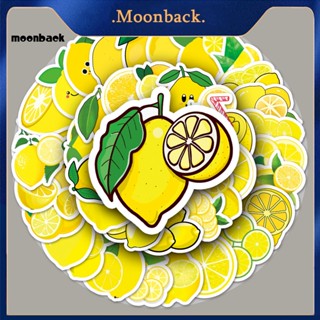 &lt;moonback&gt; สติกเกอร์ ลายเลม่อน ไม่ซีดจาง สําหรับติดตกแต่งกระเป๋าเดินทาง แล็ปท็อป สเก็ตบอร์ด 50 ชิ้น