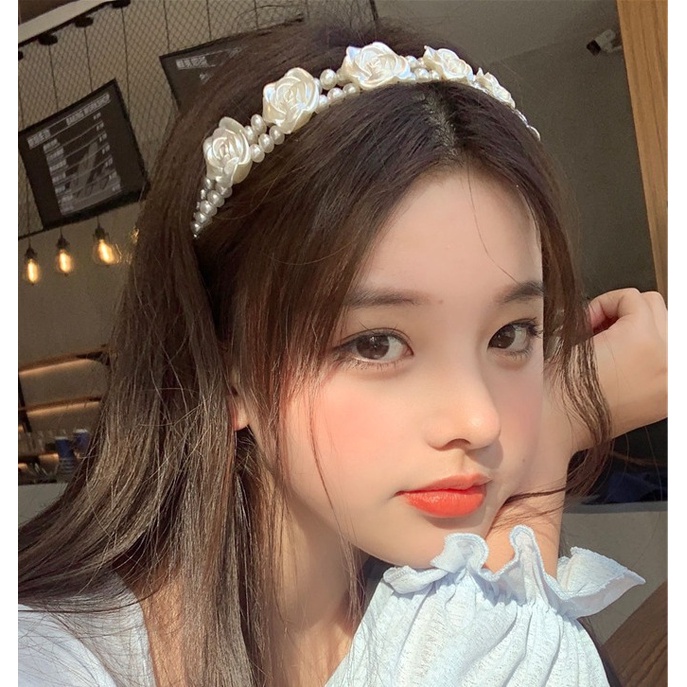 ที่คาดผม ประดับไข่มุก รูปดอกกุหลาบ สไตล์วินเทจ สําหรับเด็กผู้หญิง 2023