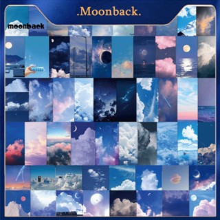 &lt;moonback&gt; สติกเกอร์ ลายท้องฟ้า สีฟ้า กันรอยขีดข่วน สําหรับตกแต่งสมุดไดอารี่ อัลบั้มไดอารี่ สมุดวัยรุ่น 56 ชิ้น