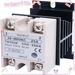 Orienttk รีเลย์โซลิดสเตท 24-380V AC 10A เฟสเดียว 3-32V DC SSR-25 DA DC