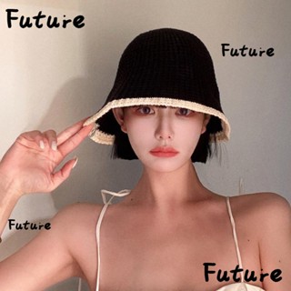 Future หมวกบักเก็ต ผ้าถัก พับได้ ระบายอากาศ สไตล์ฮิปฮอป