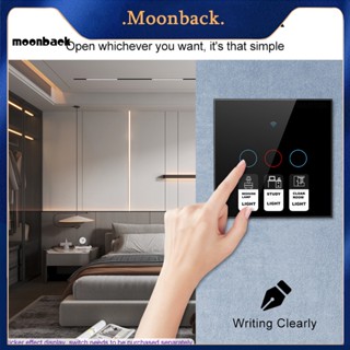 &lt;moonback&gt; สติกเกอร์ฉลาก ติดปุ่มกดไอคอน แบบใส ของขวัญ สําหรับติดตกแต่งสวิตช์เครื่องใช้ไฟฟ้า ห้องนอน 1 แผ่น