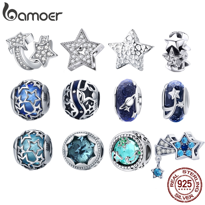BAMOER บามอส 925เงินสเตอร์ลิงแฟนตาซีดาวคอลเลกชันลูกปัดสําหรับผู้หญิงของขวัญ