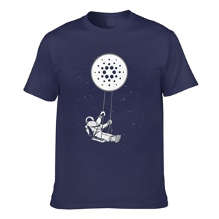 เสื้อยืดแขนสั้นเสื้อยืด ผ้าฝ้าย พิมพ์ลาย Cardano Coin Ada Cryptocurrency สําหรับผู้ชายS-5XL