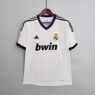 เสื้อกีฬาแขนสั้น ลายทีมชาติฟุตบอล Real Madrid 12-13 ชุดเหย้า สไตล์วินเทจ