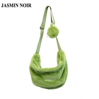 Jasmin NOIR ใหม่ กระเป๋าสะพายไหล่ สะพายข้าง ขนเฟอร์ เรียบง่าย แฟชั่นฤดูหนาว สําหรับสตรี