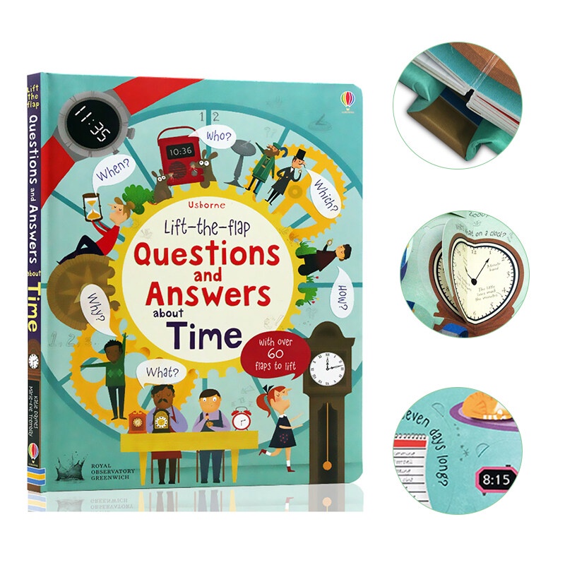 Usborne Lift-the-flap Children's Book Questions and Answers about Time หนังสือเด็ก หนังสือเด็กภาษาอั