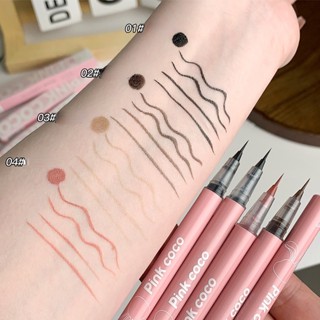 【มีสินค้า】Pink Coco Slim Silky Liquid Eyeliner อายไลเนอร์ กันน้ํา ไม่เลอะ ติดทนนาน แห้งเร็ว นอนหนอนไหมปากกา