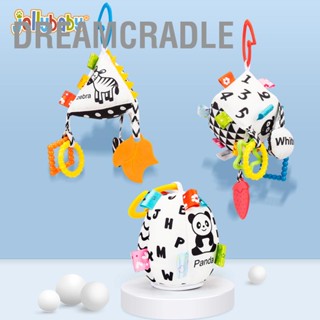 DreamCradle Black White Stroller Toy High Contrast Early Education Baby Plush Rattles Rings Hanging for 0 to 1 Yeas Old Babies