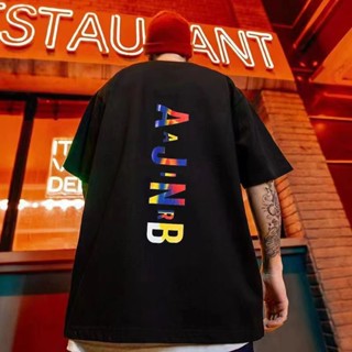 S-8XL National Trendy Harajuku Style Unique Color Letter Printing Round Neck Short-Sleeved T-Shirt Men Women Hip-Ho_02