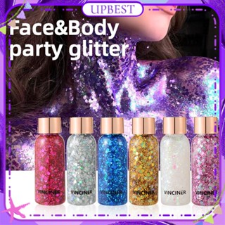 ♕Vininer เลื่อมเจล Mermaid Scales อายแชโดว์ Glitter Shimmer Shining Body Face กันน้ำติดทนนาน Stage แต่งหน้า6สี Upbest