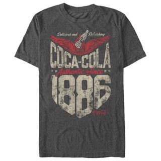 เสื้อยืด พิมพ์ลายกราฟฟิค Coca Cola 1886 Charcoal Heather สไตล์วินเทจ สําหรับผู้ชาย