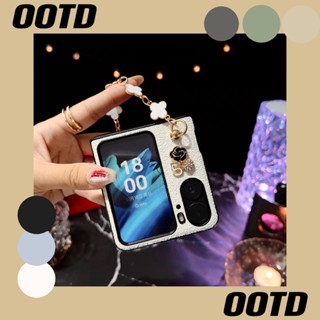 Hoce เคสโทรศัพท์มือถือ ฝาพับ ประดับจี้ไข่มุก พร้อมสายคล้องมือ สําหรับ OPPO Find N2 N3 Flip n2flip n3flip 5G n3flip