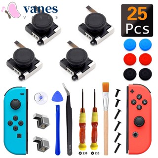 Vanes1 อะไหล่ซ่อมจอยสติ๊ก ไขควง NS จอยแพด สําหรับ Nintend Switch Gamepad 25 IN 1 ชุดจอยสติ๊กควบคุมเกม