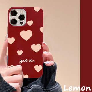 [Lemon] เคสโทรศัพท์มือถือนิ่ม สีไวน์แดง แวววาว สไตล์เกาหลี สําหรับ Iphone 14pro 14promax 13 13pro 13promax 11 12 12pro 12promax XR XSMAX 7P 8P