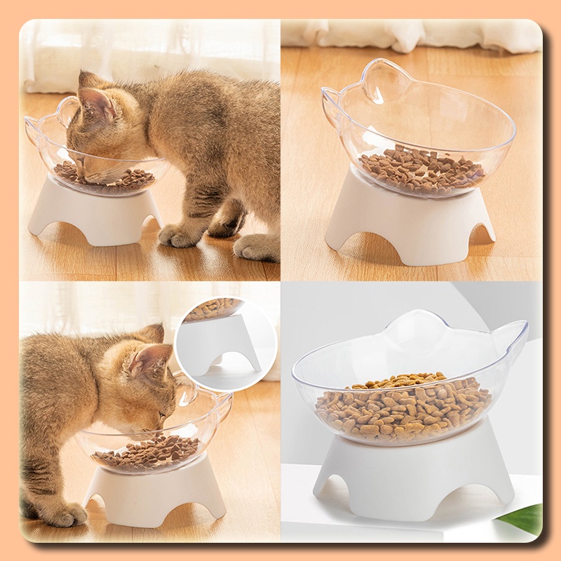 ️ชามข้าวแมว ชามสัตว์เลี้ยง ชามเดี่ยว สูง16cm️ อาหารแมว Pet bowl pvc 15 องศา ป้องกันกระดูกสันหลังคอ