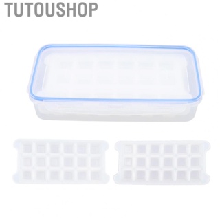 Tutoushop 1.7L Ice Tray PP Silicone 2 Tiers 36 Grids Household Ice Making Accessory with Lid Sealing Strip Ice Mold