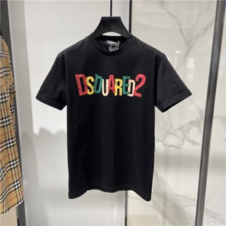 พร้อมส่ง เสื้อยืดแขนสั้น พิมพ์ลายโลโก้ตัวอักษร Dsquared2 เหมาะกับฤดูใบไม้ผลิ ฤดูร้อน สําหรับผู้ชาย S71GD1249