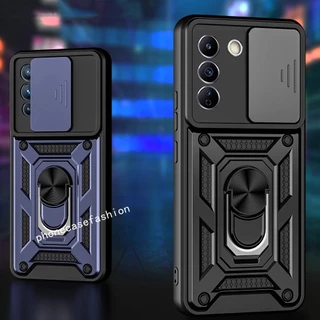 เคสโทรศัพท์สําหรับvivo V50 V40 V30 V29 V27 Pro V40Lite V30e V29E V27E Y100 Y200 Y19s Y29 Y39 5G 2023 เกราะแข็งกันกระแทกแม่เหล็กปลอกแหวนขาตั้งฝาครอบป้องกันกล้อง