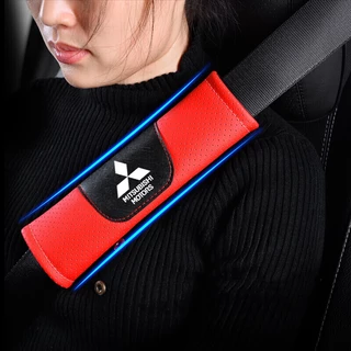 ปลอกหนังหุ้มเข็มขัดนิรภัยรถยนต์ 2 ชิ้นสําหรับ Mitsubishi Xpander Lancer Triton Pajero Space Wagon Mirage Attrage