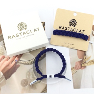 RASTAClAT สร้อยข้อมือถักสีฟ้าสีขาวหัวเข็มขัดกับกล่องของขวัญพรีเมี่ยมธรรมชาติสร้อยข้อมือ  สีฟ้าพรีเมี่ยมสีจับคู่มิตรภาพของขวัญ