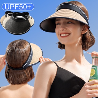 Upf50+ หมวกฟางกันแดด ระบายอากาศ ป้องกันรังสียูวี เหมาะกับฤดูร้อน สําหรับผู้หญิง เล่นกีฬา ขี่จักรยาน