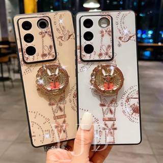 Yjd เคสโทรศัพท์มือถือ กันกระแทก ประดับเพชรเทียม รูปกระต่าย สําหรับ Vivo V27 Pro