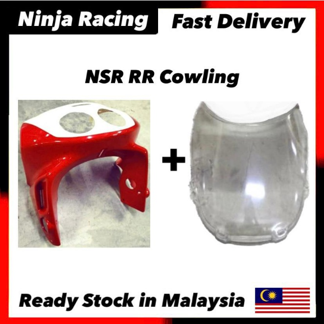 NSR-RR NSR150 RR NSRRR NSR RR 150RR 150 COWLING + VISOR COMPLETE ชุดสีแดงสีขาว MERAH PUTIH ฝาครอบกรณ