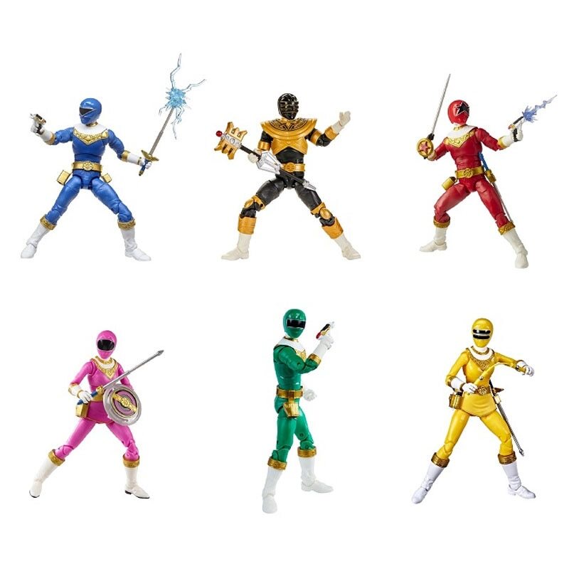 Hasbro Original Power Rangers Zeo Gold Ranger Zeo Greea Ranger Zeo Yellow Ranger Joints Movable Anime Action Figures