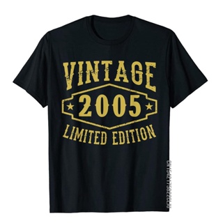 15th Birthday Party Shirt 2005 Teen Boys Girls Gift T-Shirt Tops T Shirt Coupons Custom Cotton Men Top Fas เสื้อยืดคอกลม