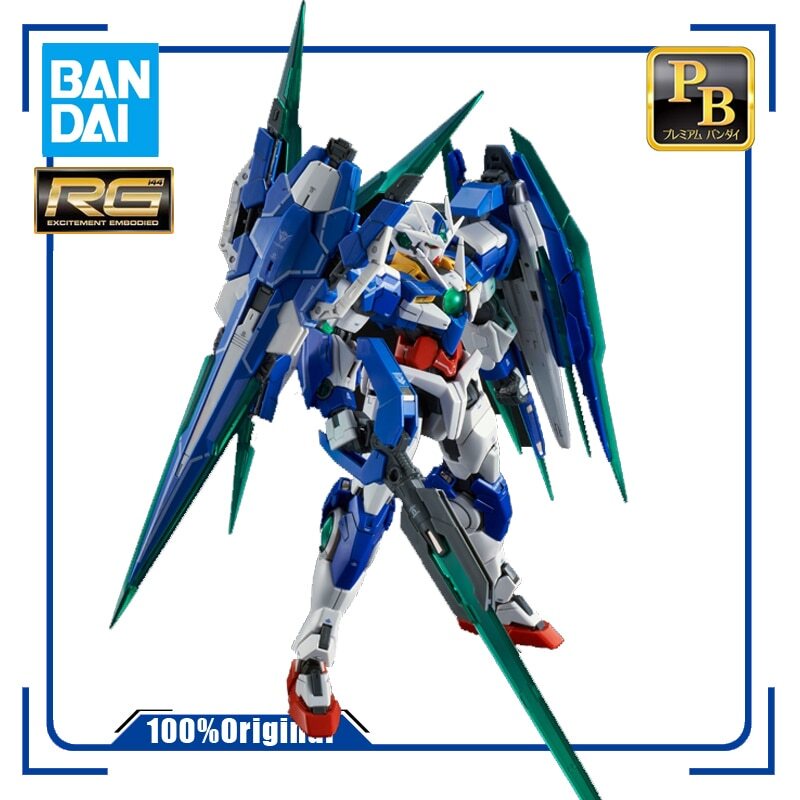 BANDAI PB RG 1/144 OO QAN[T] Full Saber Gundam Assembly Model Action Toy Figures Anime Peripheral Toys Holiday Gifts