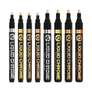 ปากกา Chrome Marker กันน้ํา ขนาดหัว 0.7/1/2/3 มม. สําหรับการ์ด โมเดล โปสเตอร์