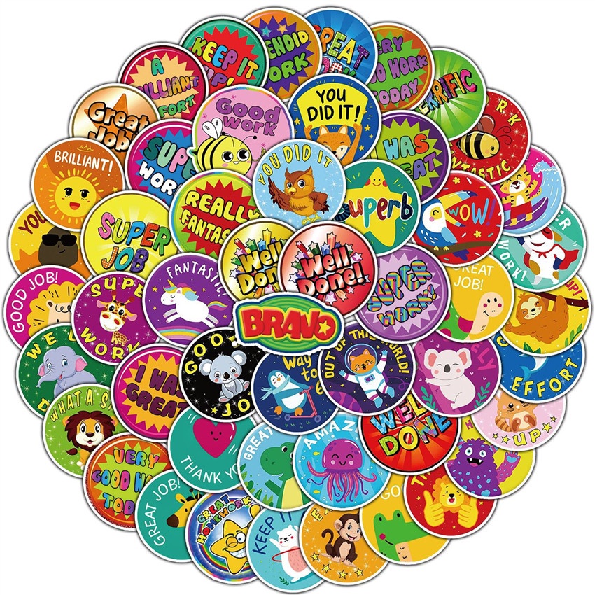 50Pcs/Set ❉ Funny English Kids Reward Series 04 Emoji Slang Stickers ❉ DIY Fashion Waterproof Doodle