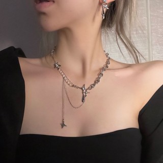 Cool Hip-hop Niche Necklaces From Europe and America, Female New Personality Ins, Cool Style Collarbone Chains, Bracelets, Star Earrings, Female