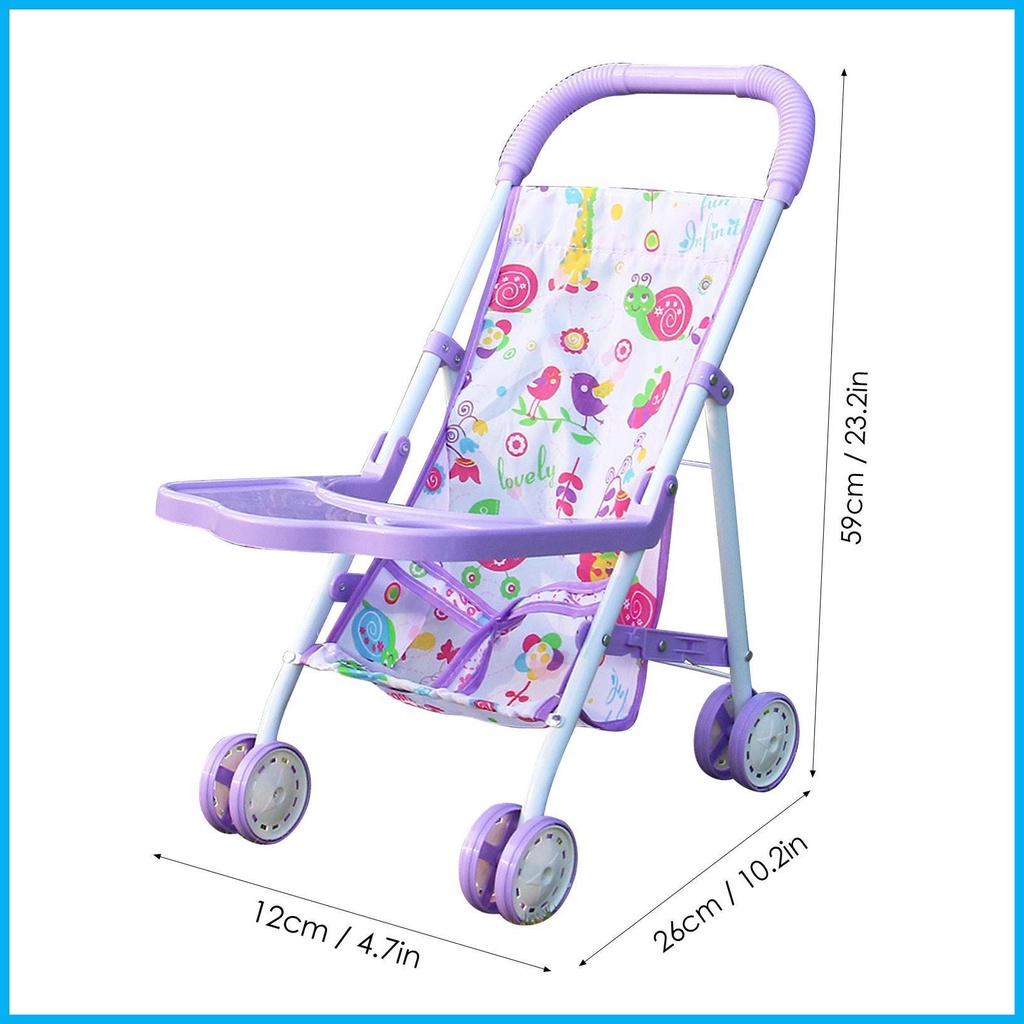 รถเข็นเด็ก แบบพับได้ พร้อมตะกร้าด้านล่าง เหมาะกับของขวัญ สําหรับเด็กผู้หญิง อายุ 3 ปี - รูปที่ 3