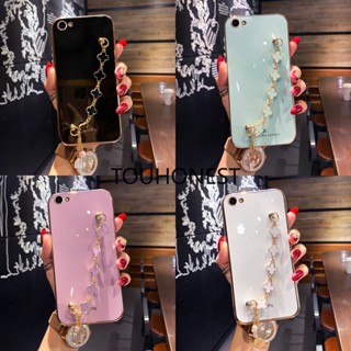 เคส Oppo A71 เคส Oppo A54 A74 เคส Oppo A56 A78 Case Oppo A58 A58X Casing Oppo A95 A55 Case Oppo A7 A5S Case Oppo A12 A15 Case Oppo A15S A35 Case Silicone Shockproof Cute Clover Four leaf Grass Pendant Chain Phone Cover Case โทรศัพท์มือถือ ซิลิโคน