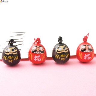 Leota จี้กระดิ่งนําโชค Daruma สีแดง สไตล์ญี่ปุ่น สําหรับห้อยโทรศัพท์มือถือ กระเป๋า DIY