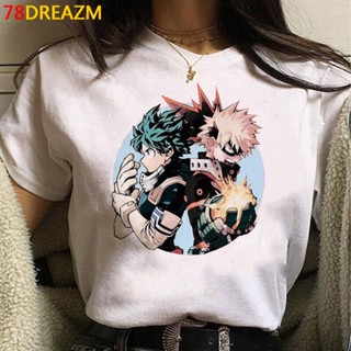 เสื้อยืดลําลอง พิมพ์ลาย My Hero Academia Boku No Hero สไตล์วินเทจ แฟชั่นฤดูร้อน สําหรับสตรี คู่รัก