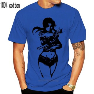 เสื้อยืด ผ้าฝ้าย พิมพ์ลายการ์ตูนอนิเมะ Lagoon Revy Minimalistic Art สีเทา สีดํา สําหรับผู้ชาย และผู้หญิง 2022
