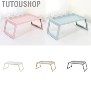 Tutoushop Bed Desk PP Folding Simple Downward Grooved Design Lap Desk Bed Table with Charging Hole for Bedroom Dorm