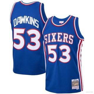 เสื้อกีฬาบาสเก็ตบอล ลาย NBA Darryl Dawkins Philadelphia 76ers สไตล์เรโทร พลัสไซซ์ สําหรับผู้ชาย และผู้หญิง SY3 YS3