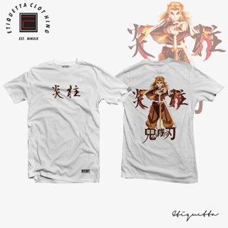 พร้อมส่ง Anime Shirt - ETQTCo. - Demon Slayer - Kyojuro Rengoku v2 การเปิดตัวผลิตภัณฑ์ใหม่ T-shirt