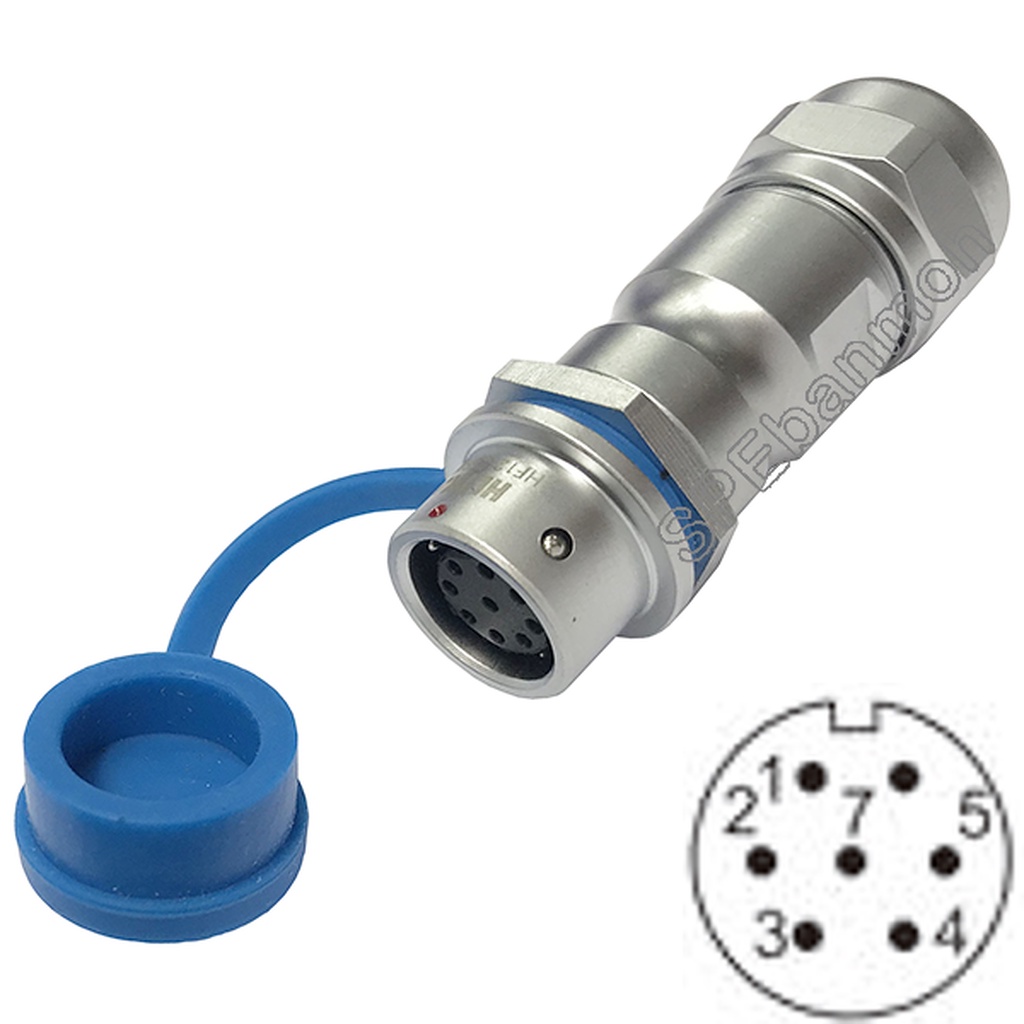 HF12-FWB-07-ปลั๊กเหล็ก 12มิล 7พิน