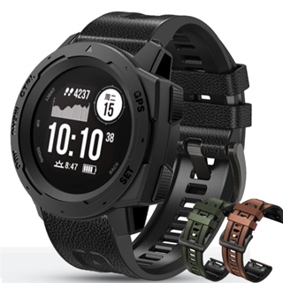 สําหรับ Garmin Instinct 2 / Instinct ยุทธวิธี พลังงานแสงอาทิตย์ สายคู่ ปลดเร็ว สายหนัง ซิลิโคน สายนาฬิกา สร้อยข้อมือ